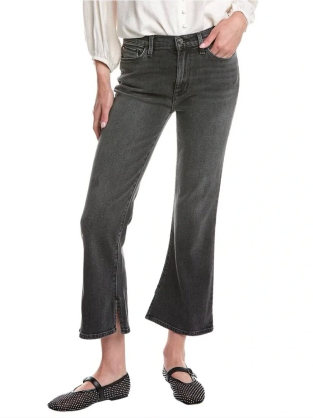 Hudson | Blair High-Rise Boot Cut Crop Jeans | Women’s 28 | Gray Black Denim
